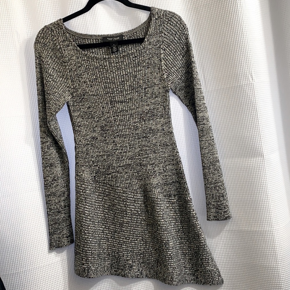Silver w/ Black Asymmetrical (Tunic) sweater dress